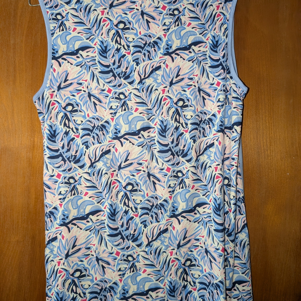 Simply Southern Palm Leaf Pink Flamingo Tank Top NWT - Picture 5 of 9
